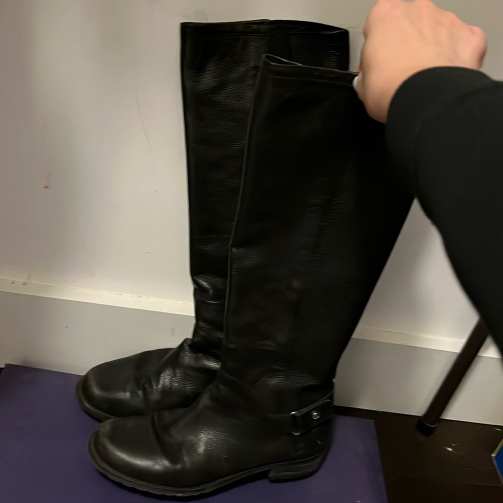 stuart weitzman . used ， black napa size 5.5